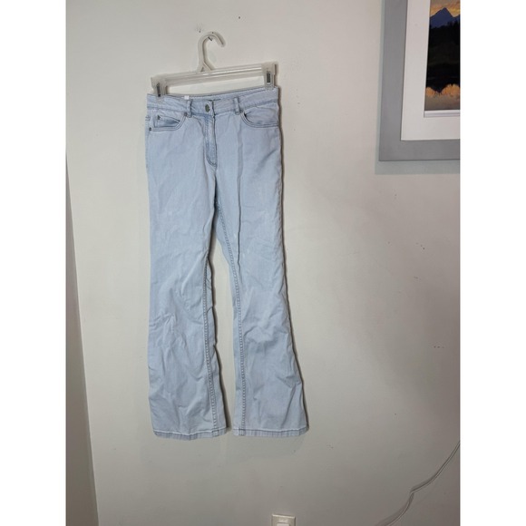 Jacadi Jeans Kids 12 Blue Flare Stretch Denim Zip Fly Light Wash Casual - Picture 2 of 9